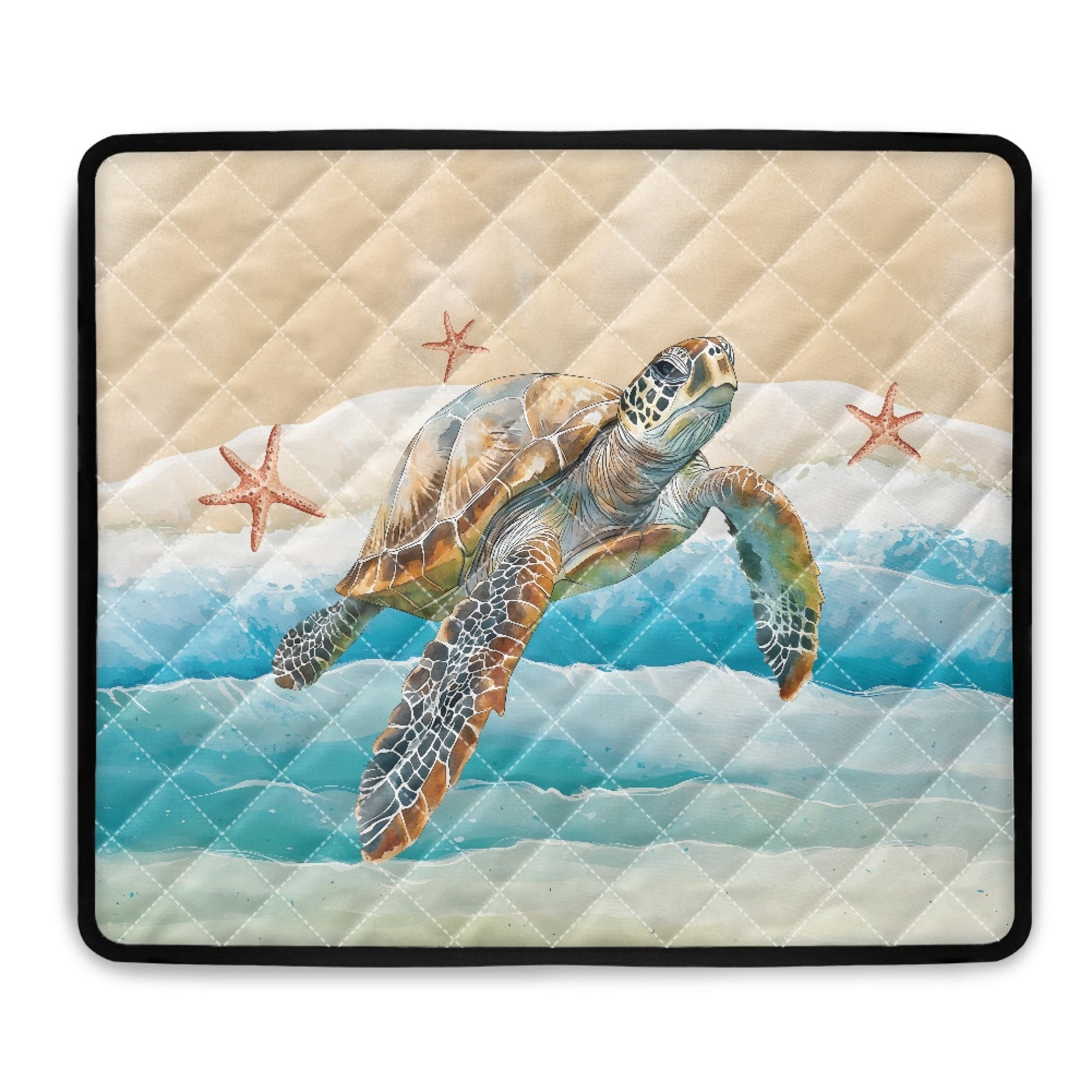 Turtle Computer Dust Cover ZIATUBLES Turtle Starfish Beach Washing Machine Top Dust Cover Washer ...