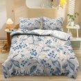 thumbnail image 1 of ZIATUBLES Twin Size 3-Piece Duvet Cover Set, Blue Leaf Berry Print Soft Breathable Polyester, Zipper Closure Easy-Care All-Season Bedding, Bedroom Decor, Duvet Insert Not Included, 1 of 8