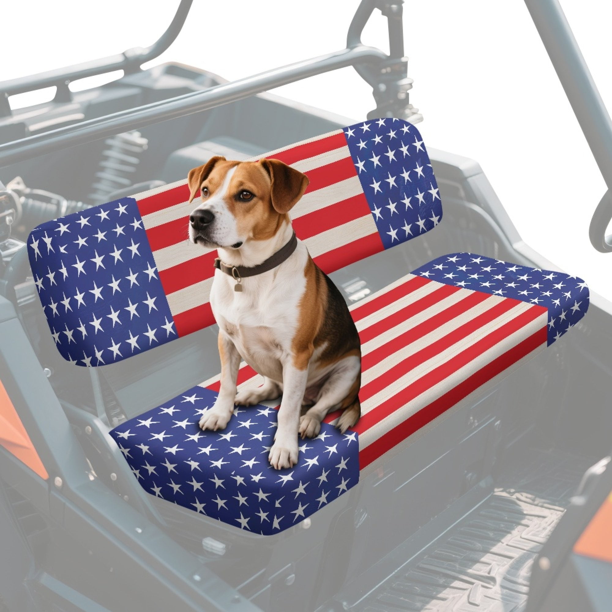 ZIATUBLES UTV Seat Covers 2 Pack, American Flag Print Waterproof Front Bench Seat Protectors Compatible with Kawasaki Mule 3000 4000, Fade Wear Resistant UTV Decor Accessory Part