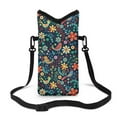 thumbnail image 1 of ZIATUBLES Universal Neoprene Cell Phone Pouch Mobile Protection Case Bag with Large Top Opening Hook and Loop Fastener Cellphone Crossbody Purse, 4 X 8 Inch, Doodle Bird Flower Leaf, 1 of 7
