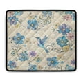 thumbnail image 1 of ZIATUBLES Washing Machine Dust Cover Pad Washer and Dryer Top Protector Mat for Laundry Room Kitchen Versatile Home Decor Accessories, 24 x 19.7 Inch, Retro Hummingbird Flower, 1 of 7