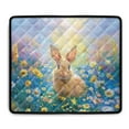 thumbnail image 1 of ZIATUBLES Washing Machine Dust Proof Top Cover Pad Multiple Washer and Dryer Top Protector Mat for Home Laundry Room Kitchen, 24 x 19.7 Inch, Rabbit Flower, 1 of 7