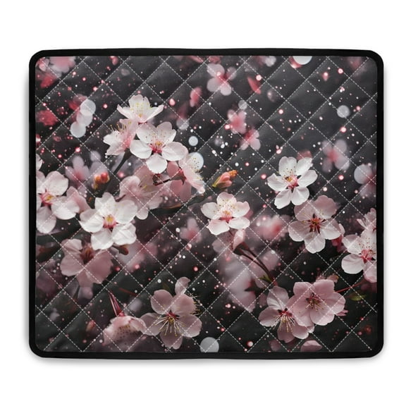 ZIATUBLES Washing Machine Dust Proof Top Cover Pad Soft Washer and Dryer Top Protector Mat for Home Laundry Room Kitchen, 24 x 19.7 Inch, Cherry Blossom