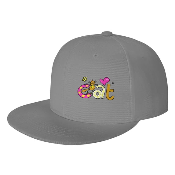 ZICANCN Alphabet Cat Doodle Baseball Caps, Trucker Hats for Men And Women, Adjustable Breathable Flat Caps, Gray