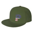 thumbnail image 1 of ZICANCN Alphabet P America Usa Flag Baseball Caps, Trucker Hats for Men And Women, Adjustable Breathable Flat Caps, Moss Green, 1 of 8