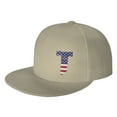thumbnail image 1 of ZICANCN Alphabet T America Usa Flag Baseball Caps, Trucker Hats for Men And Women, Adjustable Breathable Flat Caps, Natural, 1 of 8