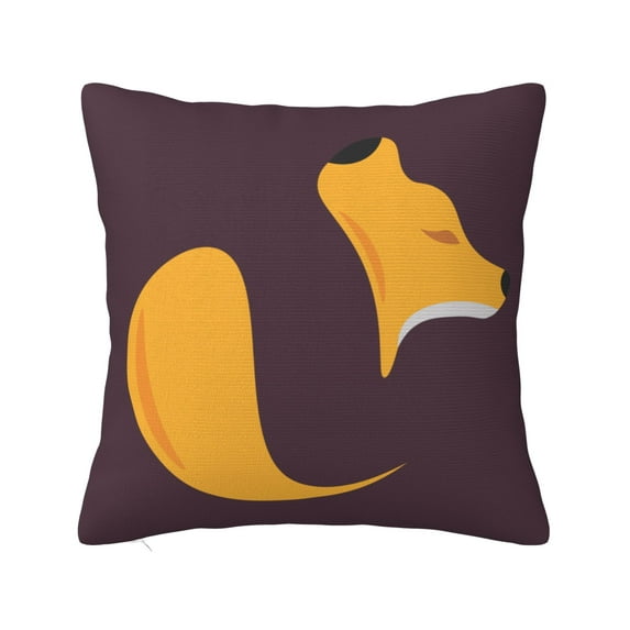 ZICANCN Animal Fox Logo Decorative Throw Pillow Covers, Bed Couch Sofa Decorative Knit Pillow Covers for Living Room Farmhouse 12"x12"