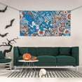 thumbnail image 1 of ZICANCN Banner Yard Signs, Blue Geometric Abstract Floral Party Wall Decor for Indoor Outdoor Room, Small Size, 1 of 7