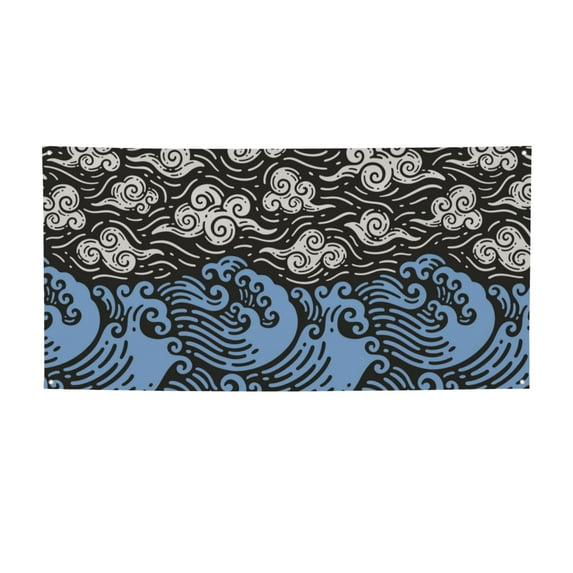 ZICANCN Banner Yard Signs, Cartoon Drawing Waves Party Wall Decor for Indoor Outdoor Room, Small