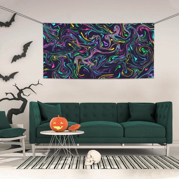 ZICANCN Banner Yard Signs, Colourfull Abstract Minimal Line Party Wall Decor for Indoor Outdoor Room, Small Size