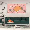 thumbnail image 1 of ZICANCN Banner Yard Signs, Orange Sun Pink Flower Party Wall Decor for Indoor Outdoor Room, Medium Size, 1 of 7