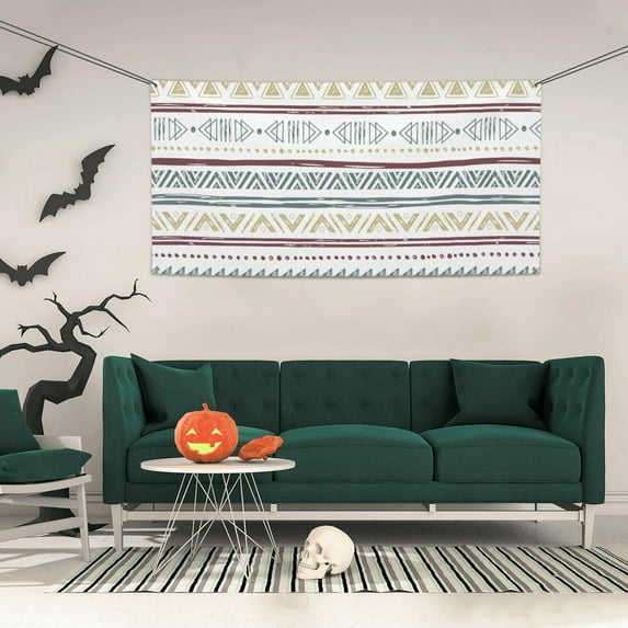 ZICANCN Banner Yard Signs, Paisley Africa Geometrical Check Party Wall Decor for Indoor Outdoor Room, Medium Size