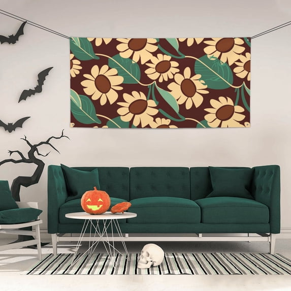 ZICANCN Banner Yard Signs, Red Autumn Maple Leaves Party Wall Decor for Indoor Outdoor Room, Medium Size