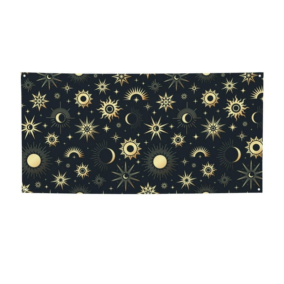ZICANCN Banner Yard Signs, Sunmoon Pattern Party Wall Decor for Indoor Outdoor Room, Medium