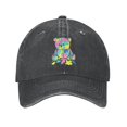 thumbnail image 1 of ZICANCN Bear Graffiti Adjustable Baseball Cap Women , Hats for Men Adult Washed Cotton Denim Baseball Caps Fashion Black, 1 of 8