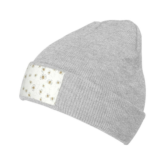 ZICANCN Bees Design Nature Knit Beanie Hat, Winter Cap Soft Warm Classic Hats for Men Women, Gray