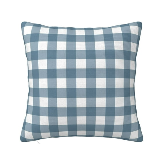 ZICANCN Blue Gingham Print Decorative Throw Pillow Covers, Bed Couch Sofa Decorative Knit Pillow Covers for Living Room Farmhouse, 24"x24"