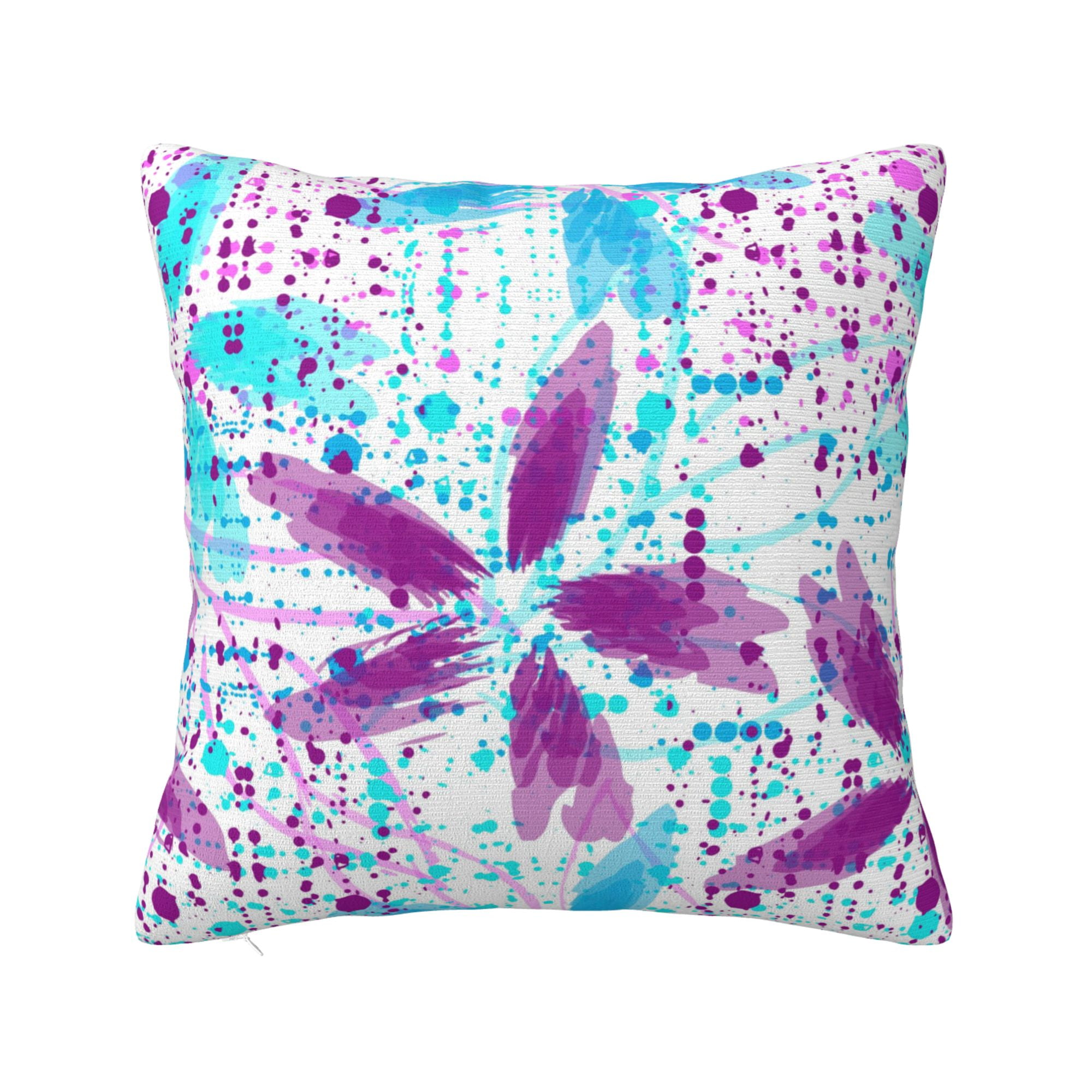 ZICANCN Blue Purple Flower Embellishment Throw Pillow Covers, Bed Couch
