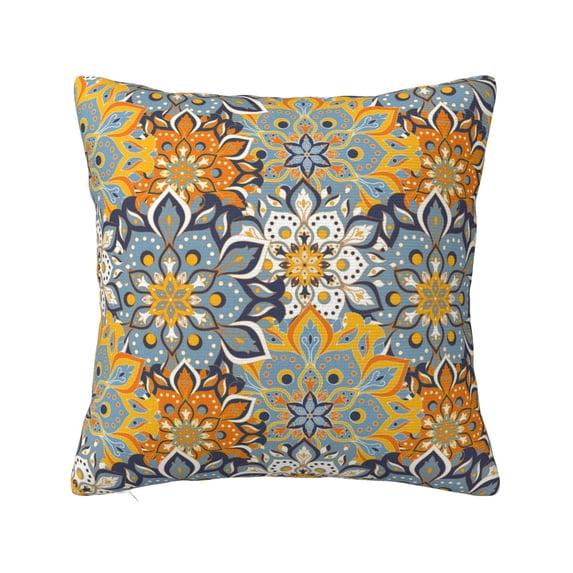 ZICANCN Boho Indian Floral Mandala Lace Throw Pillow Covers, Bed Couch Sofa Knit Decorative Pillow Covers for Living Room Farmhouse, 26"x26"