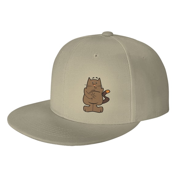 ZICANCN Brown Cartoon Cat Baseball Caps, Trucker Hats for Men And Women, Adjustable Breathable Flat Caps, Natural