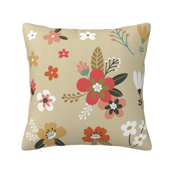 ZICANCN Brown Floral Branches Throw Pillow Covers, Bed Couch Sofa Knit Decorative Pillow Covers for Living Room Farmhouse, 20"x20"