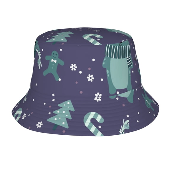 ZICANCN Bucket Hat -Christmas Unisex Print Double-Side-Wear Bucket Hat for Fishing Beach Outdoor