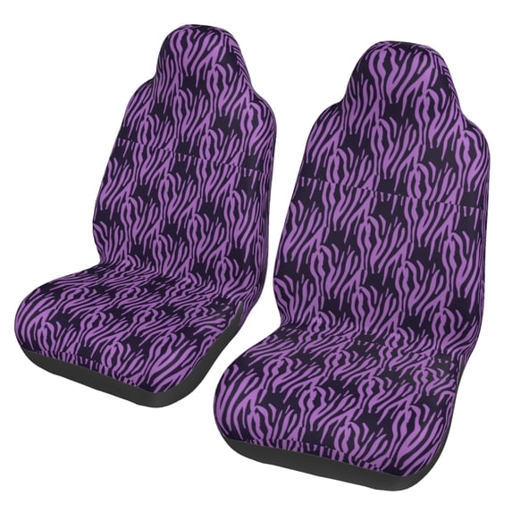 ZICANCN Car Seat Covers Front Seats Only,Abstract Purple Animal Stripes Automotive Seat Covers Protectors for Cars Trucks Suv 2 Pack
