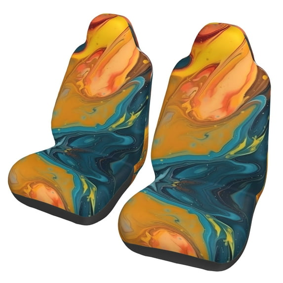 ZICANCN Car Seat Covers Front Seats Only, Colorful Elegant Modern Abstract Automotive Seat Covers Protectors for Cars Trucks Suv 2 Pack