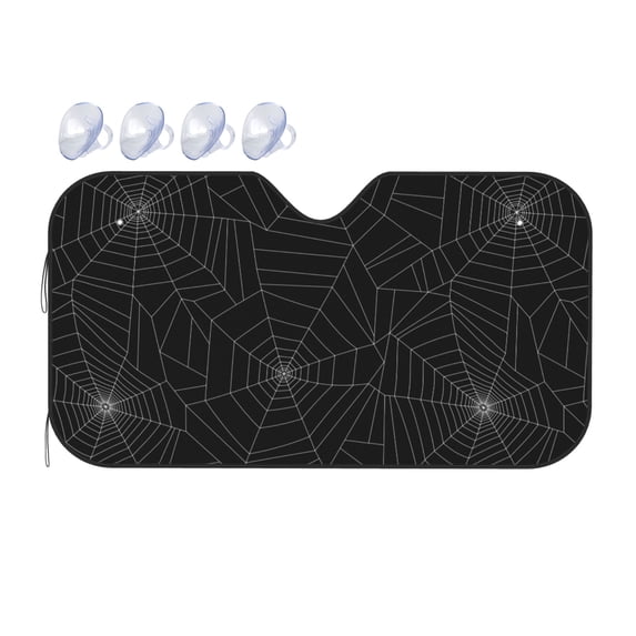 ZICANCN Car Sun Shades Front Windshield, Horror Spider Cover Cobweb Automotive Front Window Sun Shield Visor, Small Size
