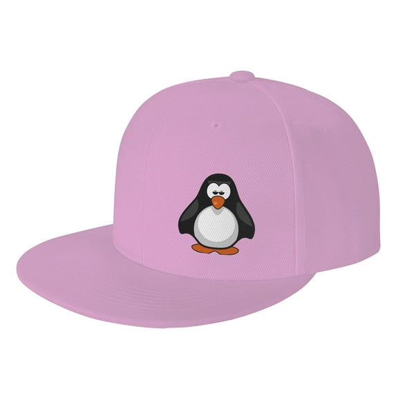ZICANCN Cartoon Antarctic Penguin Baseball Caps, Trucker Hats for Men And Women, Adjustable Breathable Flat Caps, Pink