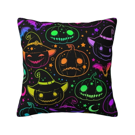 ZICANCN Cartoon Colorful Pumpkin Throw Pillow Covers, Bed Couch Sofa Knit Decorative Pillow Covers for Living Room Farmhouse, 26"x26"