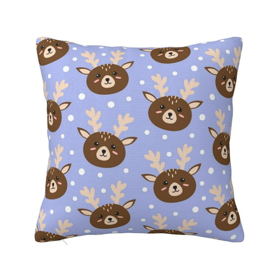 ZICANCN Cartoon Deer Animal Face Throw Pillow Covers, Bed Couch Sofa Knit Decorative Pillow Covers for Living Room Farmhouse, 20"x20"