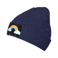 thumbnail image 1 of ZICANCN Cartoon Rainbow Knit Beanie Hat , Winter Cap Soft Warm Classic Hats for Men Women Navy Blue, 1 of 8