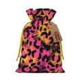 thumbnail image 1 of ZICANCN Christmas Gift Bags, Abstract Pink Animal Print Reusable Fabric Drawstring Storage Bags with Drawstring, Medium Size, 1 of 7