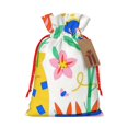 thumbnail image 1 of ZICANCN Christmas Gift Bags, Funny Flower Butterfly Reusable Fabric Drawstring Storage Bags with Drawstring, Medium Size, 1 of 7