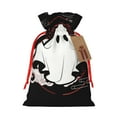 thumbnail image 1 of ZICANCN Christmas Gift Bags, Ghost Funny Style Reusable Fabric Drawstring Storage Bags with Drawstring, Medium Size, 1 of 7