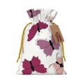 thumbnail image 1 of ZICANCN Christmas Gift Bags, Pink Butterflies Seamless Texture Reusable Fabric Drawstring Storage Bags with Drawstring, Small Size, 1 of 7