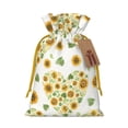 thumbnail image 1 of ZICANCN Christmas Gift Bags, Sunflowers Hearts Romantic Floral Reusable Fabric Drawstring Storage Bags with Drawstring, Small Size, 1 of 7