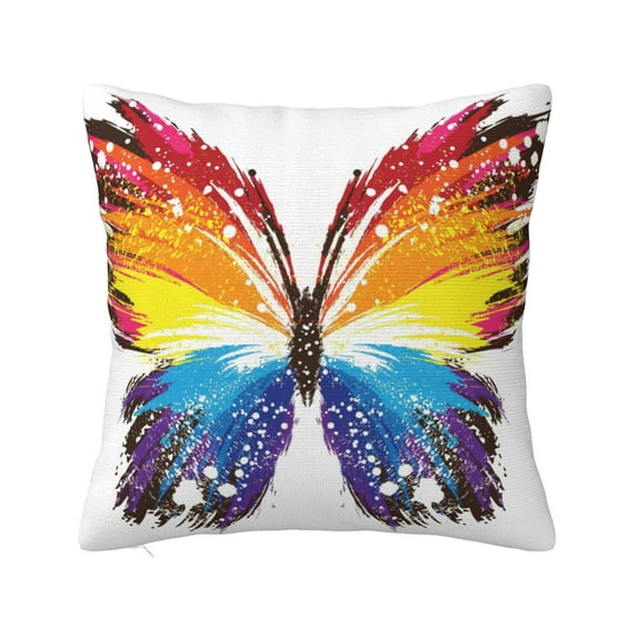 ZICANCN Colorful Abstract Butterfly Decorative Throw Pillow Covers, Bed Couch Sofa Decorative Knit Pillow Covers for Living Room Farmhouse, 26"x26"