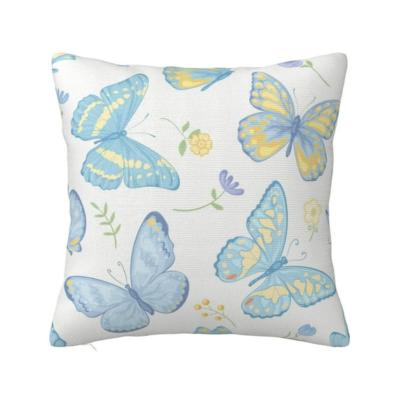 ZICANCN Colorful Butterfly Rose Flower Throw Pillow Covers, Bed Couch Sofa Knit Decorative Pillow Covers for Living Room Farmhouse, 22"x22"