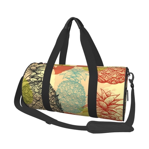ZICANCN Colorful Sketch Pineapple Travel Duffle Bag, Sports Tote Gym Bag Weekenders Bags for Women Men