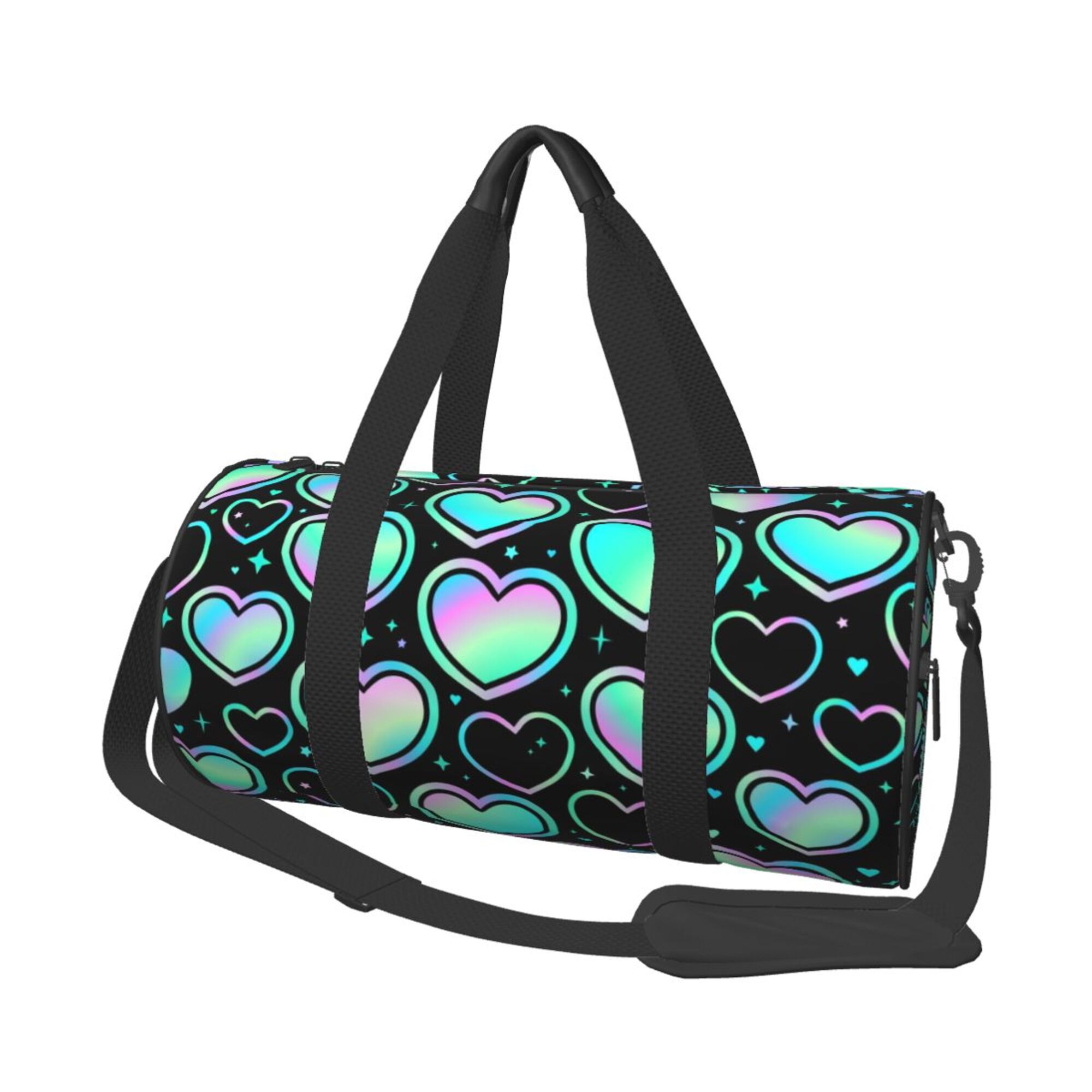 ZICANCN Colorful Sparkling Heart Travel Duffle Bag, Sports Tote