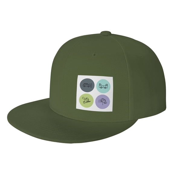 ZICANCN Crash Car Baseball Caps, Trucker Hats for Men And Women, Adjustable Breathable Flat Caps, Moss Green