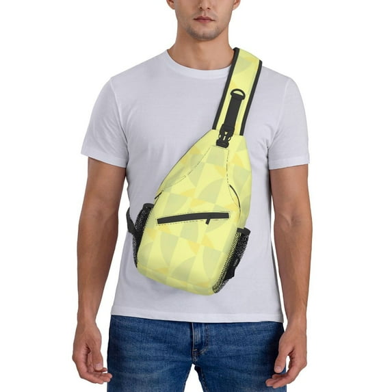ZICANCN Crossbody Sling Bags for Women Men,Yellow Geometric Abstraction Casual Shoulder Backpacks for Hiking Daypacks