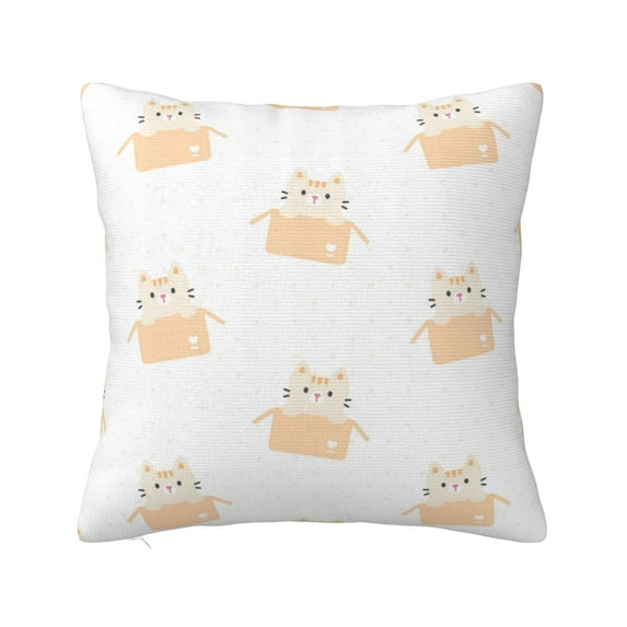 ZICANCN Cute Cartoon Cats Throw Pillow Covers, Bed Couch Sofa Knit Decorative Pillow Covers for Living Room Farmhouse, 26"x26"