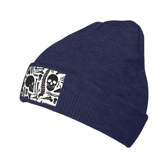 ZICANCN Decomposition Skeleton Corpses Knit Beanie Hat, Winter Cap Soft Warm Classic Hats for Men Women, Navy Blue