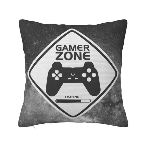 ZICANCN Decorative Throw Pillow Covers , Gamer Zone Gray Sign Couch Sofa Decorative Knit Pillow Covers for Living Room Farmhouse 22"x22"