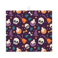 thumbnail image 1 of ZICANCN Dish Drying Mat for Kitchen Countertop, Purple Halloween Hat Skull Drainer Mats with Non-slip Rubber Backed, Super Absorbent Easy Clean Rack Pad, 16x18 Inches, 1 of 9