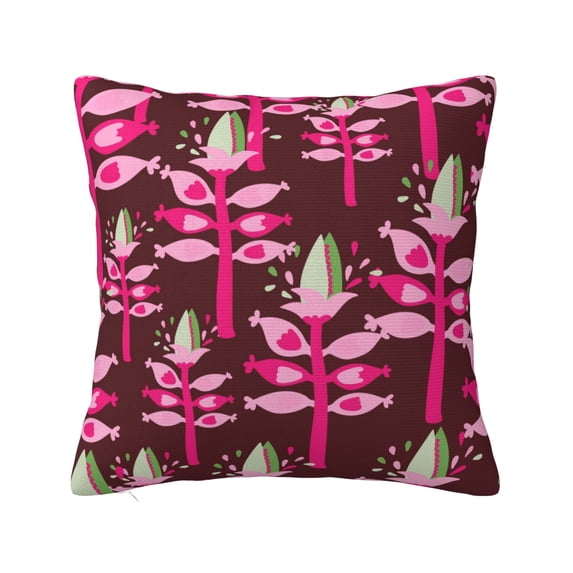 ZICANCN Floral Illustration Seamless Flower Throw Pillow Covers, Bed Couch Sofa Knit Decorative Pillow Covers for Living Room Farmhouse, 24"x24"
