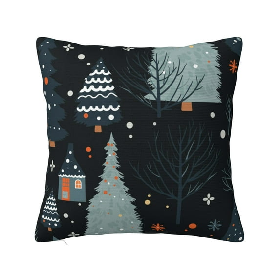 ZICANCN Forest Deer Winter House Throw Pillow Covers, Bed Couch Sofa Knit Decorative Pillow Covers for Living Room Farmhouse, 18"x18"